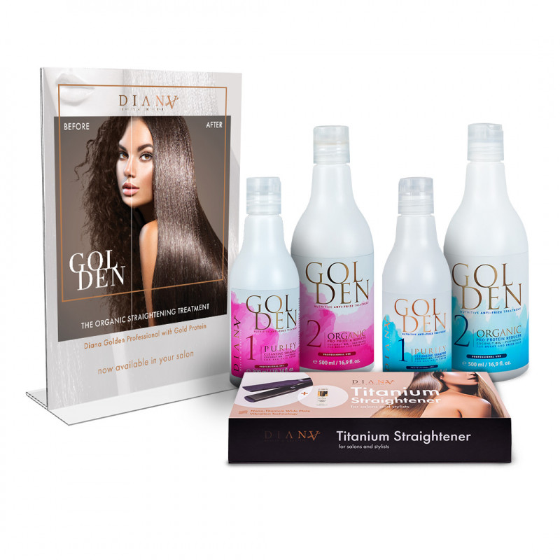 GOLDEN PRO BUNDLE small + ONLINE TRAINING-Protein Straightening-Diana Beauty