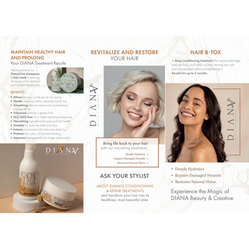 SALON BROCHURE (Table Talkers)-MARKETING-Diana Beauty